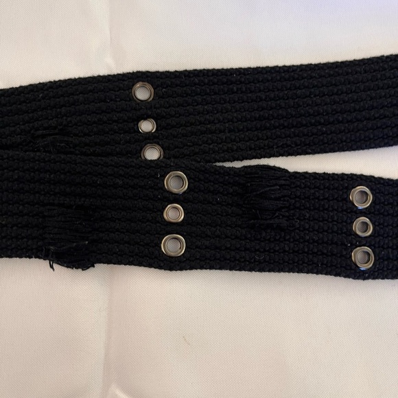 Vintage Distressed Riveted Black Belt - Picture 2 of 4